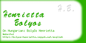 henrietta bolyos business card