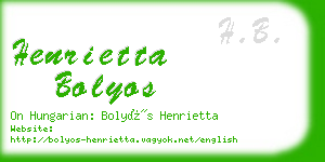 henrietta bolyos business card